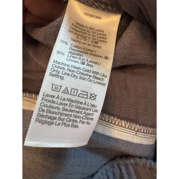 Madewell Blue Pull-On High-Rise Pants Comfy Linen Blend Light Womens Sz L NWT - Picture 10 of 10